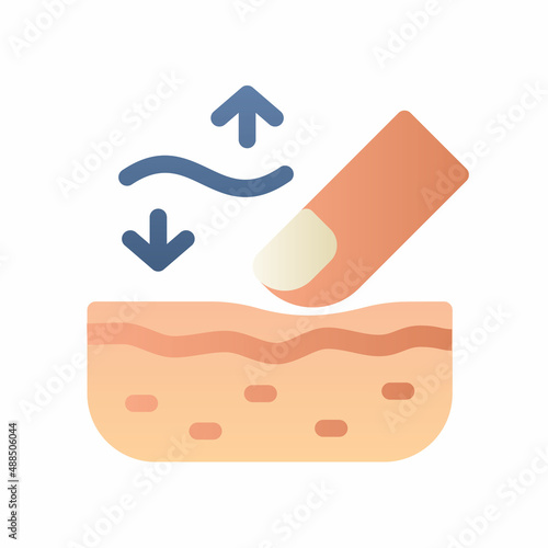 elastic skin epidermis dermatology single isolated icon with smooth style