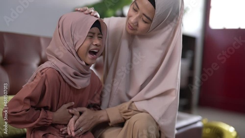 hungry muslim kid fasting for the first time in ramadan