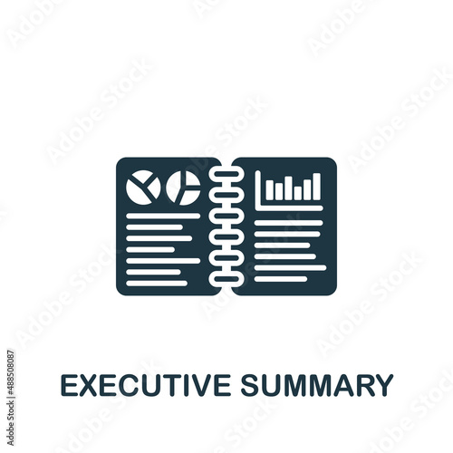 Executive Summary icon. Monochrome simple icon for templates, web design and infographics