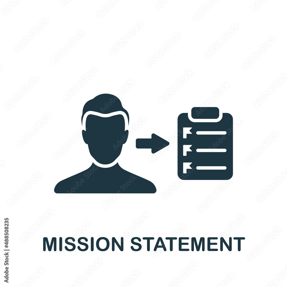 Mission Statement icon. Monochrome simple icon for templates, web design and infographics Mission Statement icon. Monochrome simple icon for templates, web design and infographics