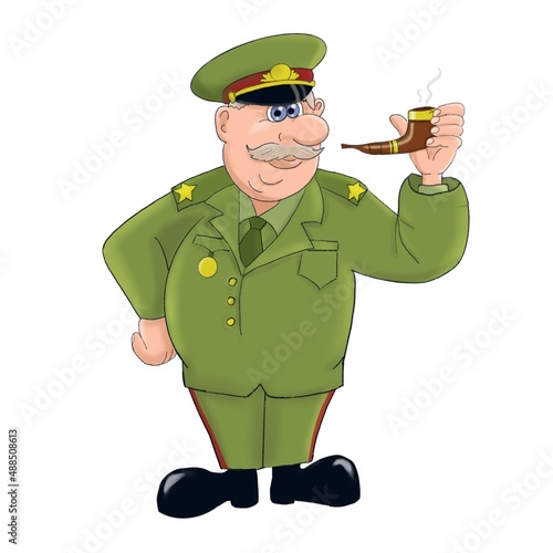 Officer with a pipe