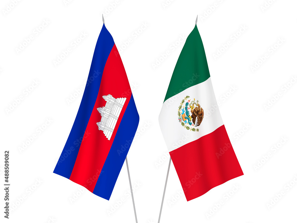 Kingdom of Cambodia and Mexico flags Kingdom of Cambodia and Mexico flags