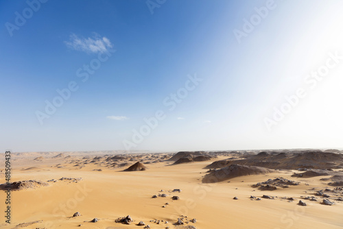 Nature of the Black Desert with clear blue sky.