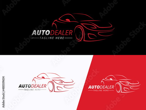 auto dealer cars logo design vector illustration