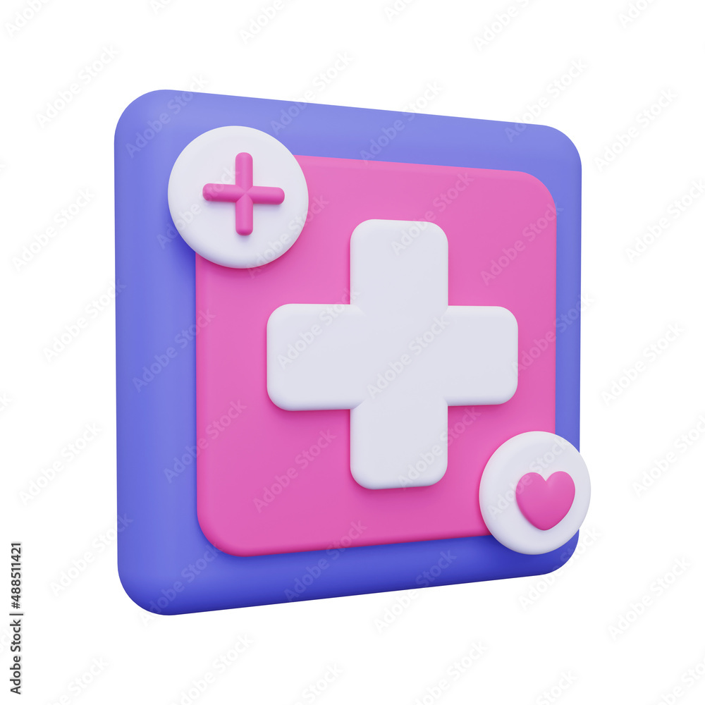 Obraz premium Medical App. isolated on a white background. 3d illustration