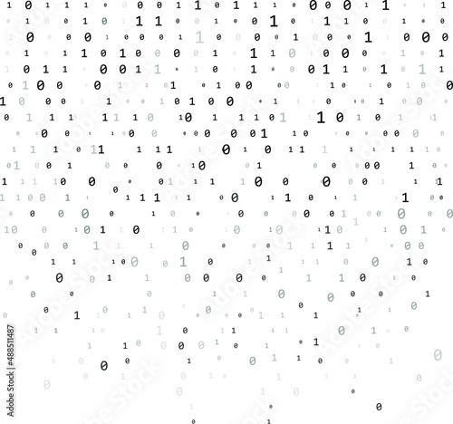Binary code zero one matrix white background. Technology connection digital data abstract background. Information technology concept.