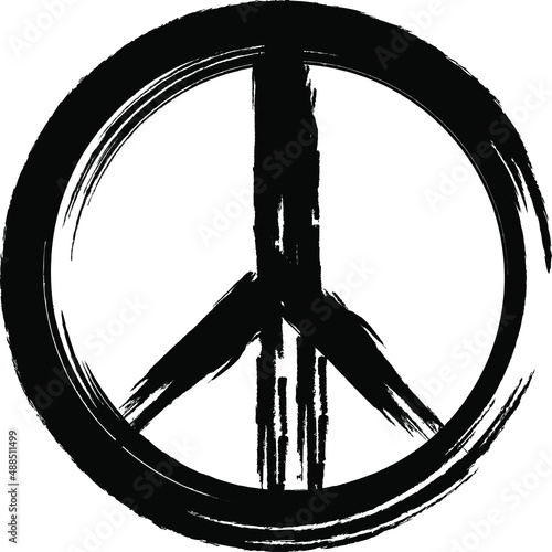 Grunge peace sign. Peace sign in vintage style.