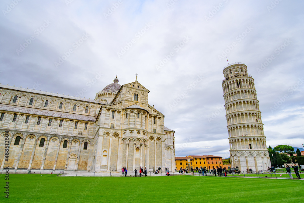 Tower of Pisa and Pisa Cathedral in Pisa, Italy