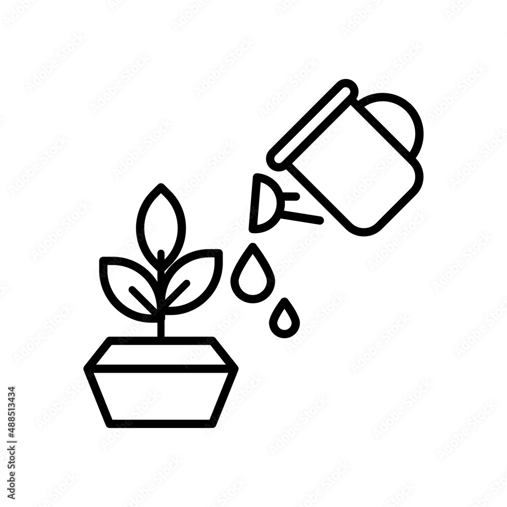 Watering Plants Vector Outline Icon Design illustration. Agriculture and Farming Symbol on White background EPS 10 File Watering Plants Vector Outline Icon Design illustration. Agriculture and Farming Symbol on White background EPS 10 File