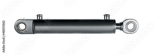 фотографія Black hydraulic cylinder pump on white background isolated