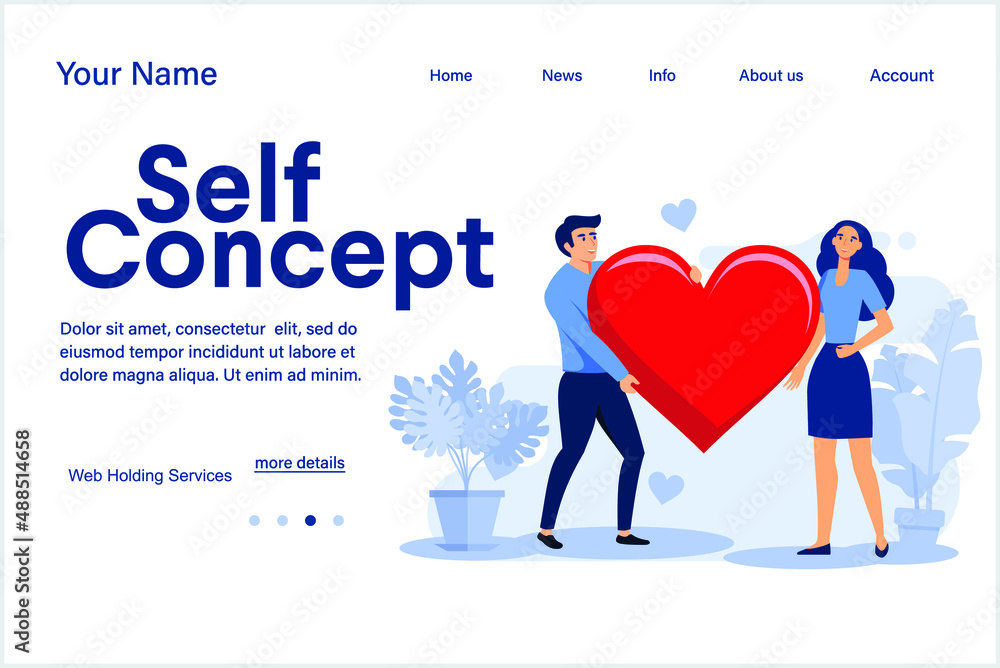 Self concept illustration exclusive design landing page Stock Vector ...