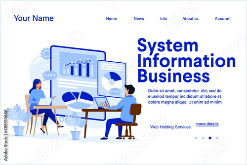 Business information system abstract concept vector illustration. IT infrastructure, business enterprise, transaction processing and automation, eCommerce development, data abstract metaphor.