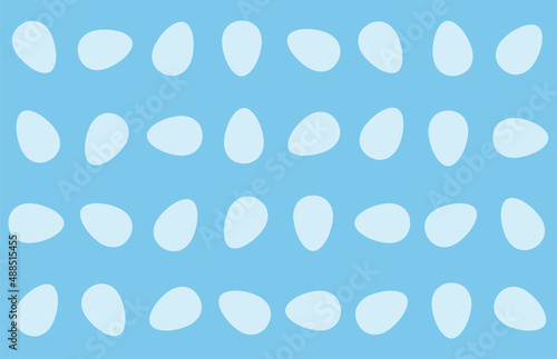 Traditional egg decoration isolated on blue background. Simple monochrome Easter illustration. Ideal for wallpaper or fabric. Seamless abstract vector pattern.