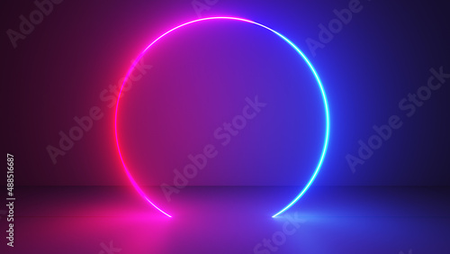 3d rendered illustration of a neon style ring