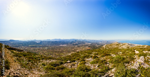 Scenic view of la Marina Alta Region in Alicante Spain from Montgó summit