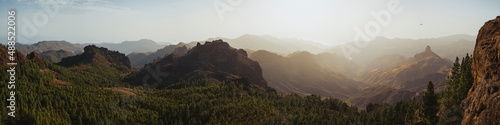 Roque Nublo and scenic landscape at Grand Canary, Spain