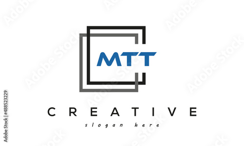 MTT creative square frame three letters logo