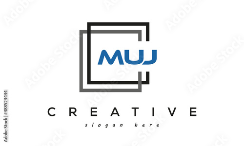 MUJ creative square frame three letters logo photo