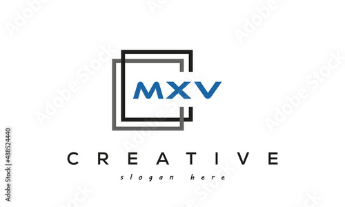 MXV creative square frame three letters logo photo