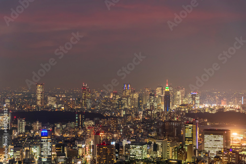 Wallpaper Mural Japan, Kanto Region, Tokyo, Illuminated city downtown at night Torontodigital.ca