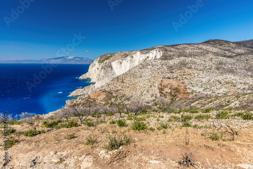 Cliffs and Ioanian sea at Zakynthos, Greece. photo