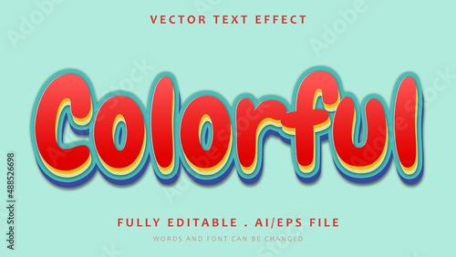 3d Colorful Fully Editable Text Effect Design Template