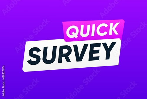 Quick survey banner template. Vector illustration