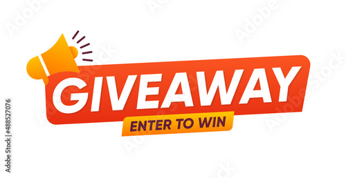 Giveaway with Megaphone. banner vector illustration
