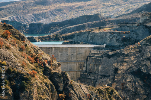 Hydro power plant reservoir in Dagestan, Russia photo