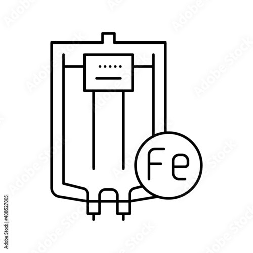 iron given through an intravenous line icon vector illustration