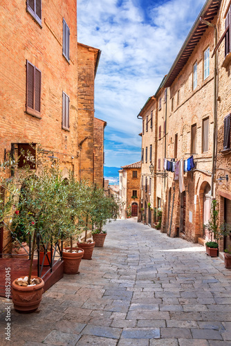 Volterra, Tuscany - Medieval cobbled street, historical city in Italy