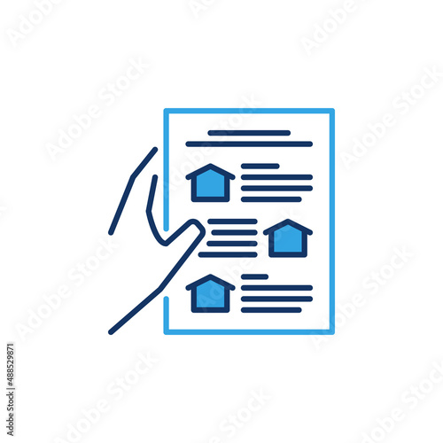 House contract in Hand colored icon - vector creative sign