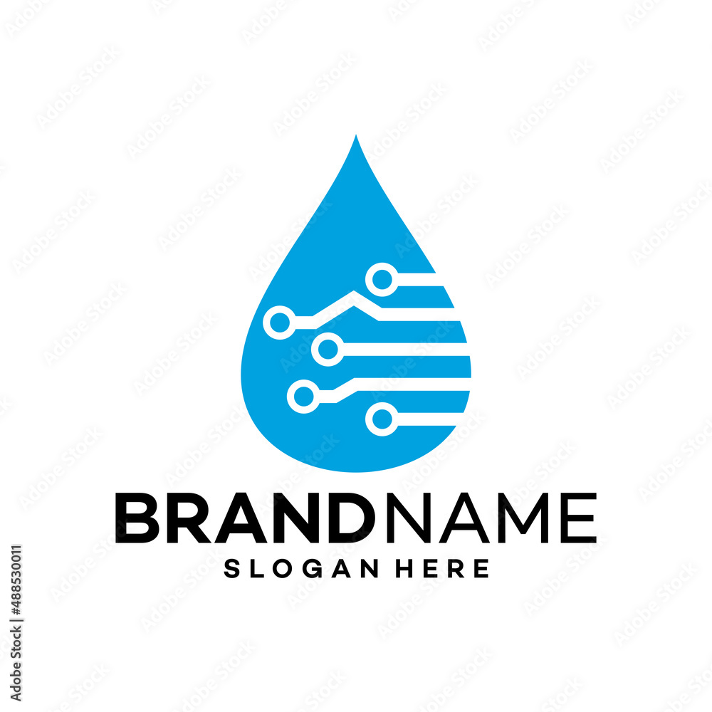 Water Tech Icon Logo Design Template Illustration Vector Water Tech Icon Logo Design Template Illustration Vector