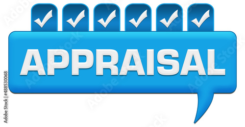 Appraisal Blue Comment With Tick Mark On Top 