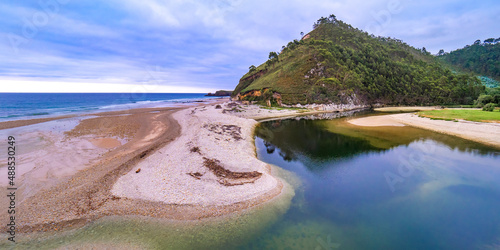 Beach of San Antolín, Protrected Landscape of the Oriental Coast of Asturias, Naves, Llanes, Asturias, Spain, Europe photo