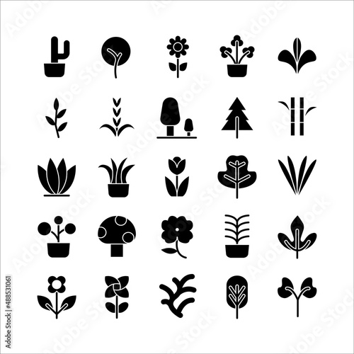 Plant icon set vector solid for website, mobile app, presentation, social media.