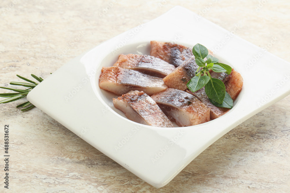 Delicous sliced herring fillet in grape sauce Delicous sliced herring fillet in grape sauce