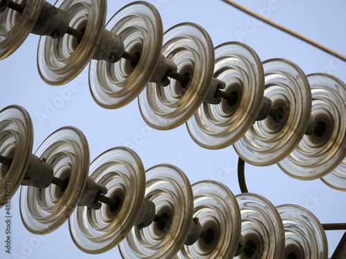 Εκτύπωση καμβά High Voltage electric wires cap and pin insulator detail