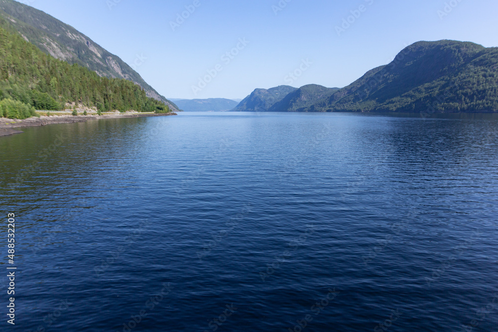 fjords and mountains norway sea flowers sunny weather