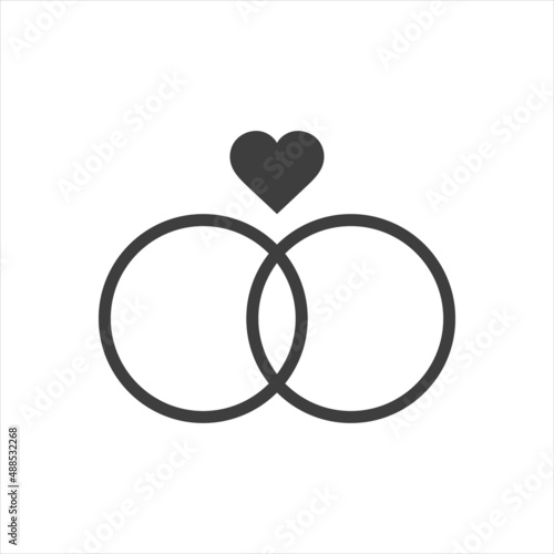 Wedding ring icon on a white background. Gift for a girl