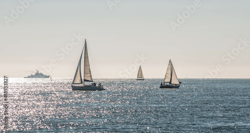 Photography sailboat on the sea istanbul
