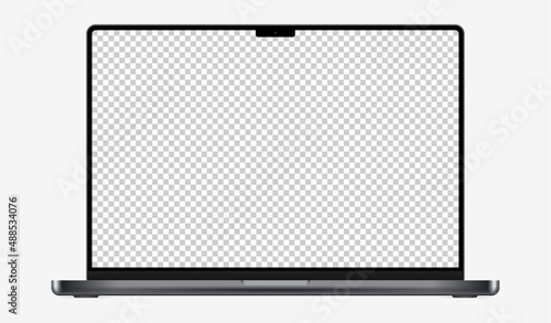 Laptop pro with blank screen for your design. Realistic laptop mockup. Vector illustration EPS10
