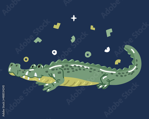 Cartoon vector illustration of Cartoon crocodile