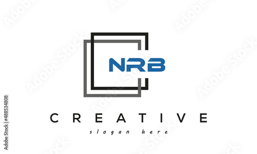 NRB creative square frame three letters logo photo