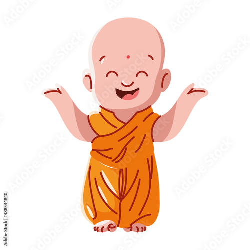 happy little monk