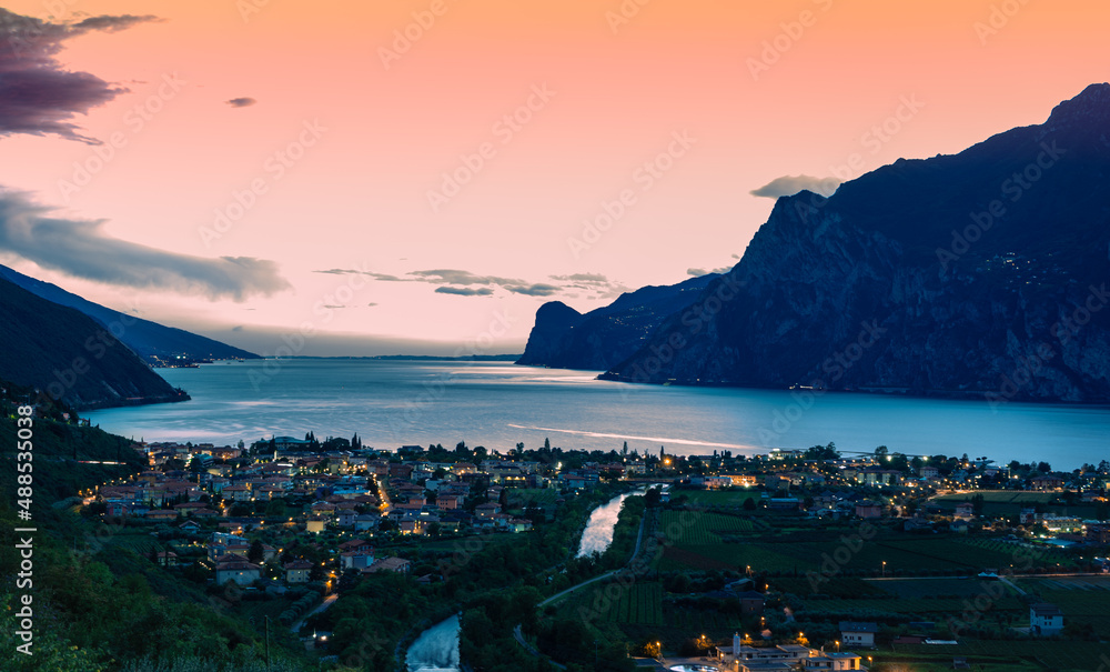
sunset on Lake Garda in the Trentino area