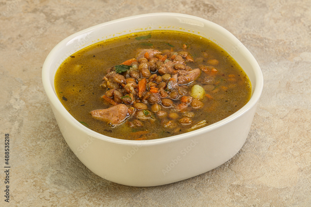 Lentil soup with chicken and vegetables Lentil soup with chicken and vegetables