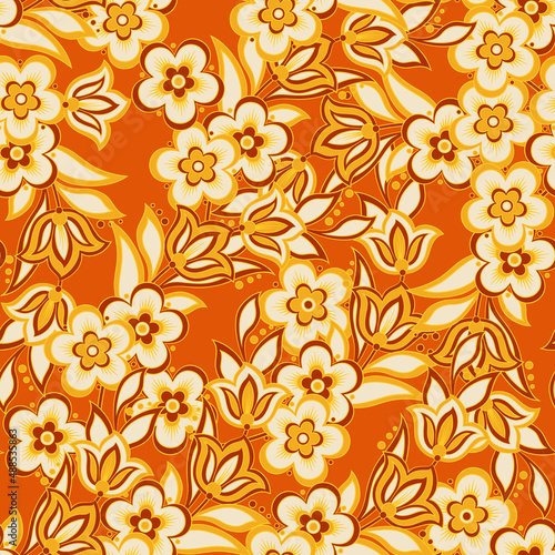 Floral seamless pattern. Fabric vector background © antalogiya