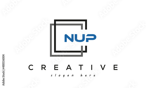 NUP creative square frame three letters logo photo