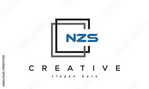NZS creative square frame three letters logo photo